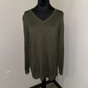 Tommy Hilfiger Khaki Green V-Neck Long Sweater / Sweater Dress Women's Small S/P